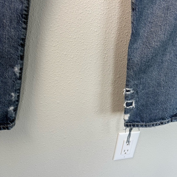 AG The Ex-Boyfriend Slouchy Slim Jean 19 Year Quilted Blue Mended Denim Women 29 - Picture 8 of 16